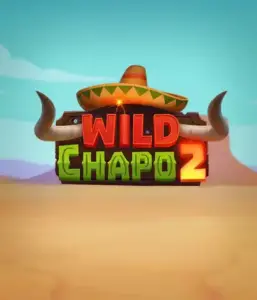 Experience the vibrant Mexican desert with the Wild Chapo 2 game by Relax Gaming, featuring a whimsical bull wearing a sombrero against a serene desert backdrop. This image conveys the excitement and culture of the game, great for fans of animated adventure slots, providing a entertaining gaming experience.