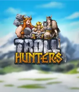 Step into the world of "Troll Hunters," where fierce Viking warriors prepare to battle their foes. The logo displays a male and female Viking, dressed for battle, overlooking a cold mountainous backdrop. They exude power and determination, capturing the essence of the game's adventurous theme.