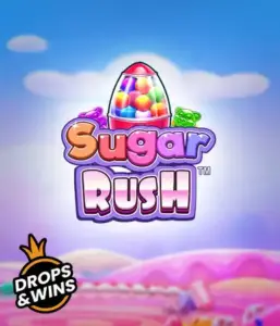 Enjoy the sweet world of Sugar Rush by Pragmatic Play, with a vibrant candy dispenser against a dreamy background of candyland. This image captures the joy and thrill of the game, enhanced with multicolored candies and enticing typography. Great for players seeking a sweet adventure, delivering endless entertainment. 